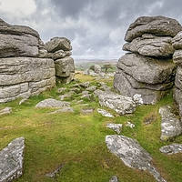 Buy canvas prints of Dartmoor National Park Combstone Tor by Simon Litchfield