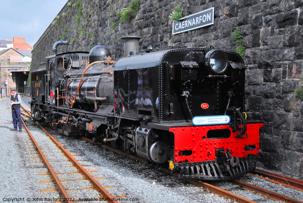 welsh highland railway loco 87 at caernarfon Picture Board by John Basford