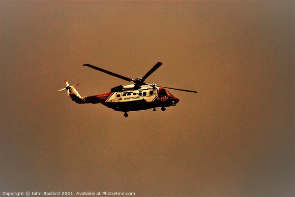 HM Coastguard Helicopter G-MCGJ Picture Board by John Basford