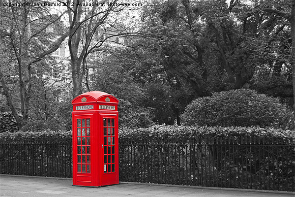 Thurloe Place Phonebox Picture Board by John Basford