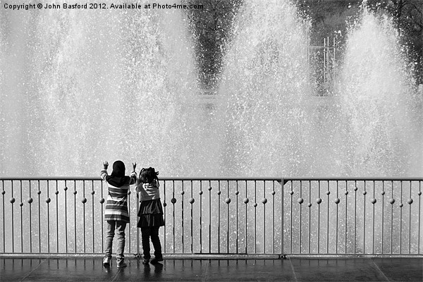 Battersea Park Fountains Picture Board by John Basford
