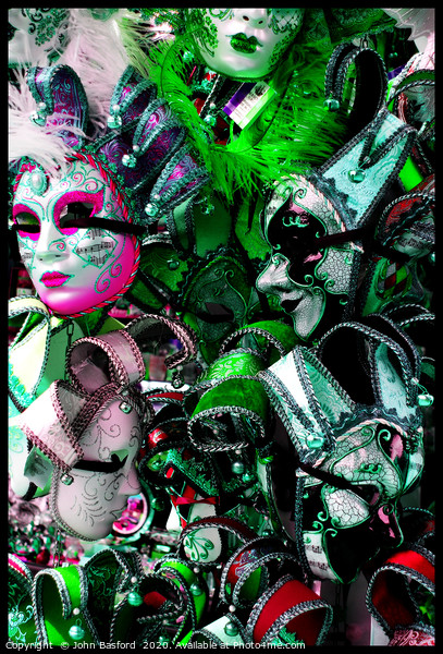 Venetian Masks Picture Board by John Basford