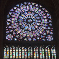 Buy canvas prints of Notre Dame Stained Glass by Geoff Storey