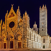 Buy canvas prints of Siena Cathedral at Night by Geoff Storey