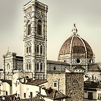 Buy canvas prints of Florence Bell Tower and Cathedral by Geoff Storey