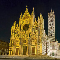 Buy canvas prints of Siena Cathedral at night by Joyce Storey