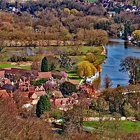 Buy canvas prints of Above Streatley and Goring on Thames by Joyce Storey