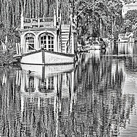 Buy canvas prints of Magdalen College Oxford Barge by Joyce Storey