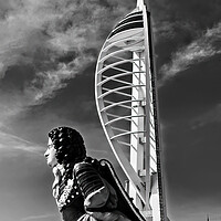 Buy canvas prints of Figurehead in front of The Spinnaker  by Joyce Storey