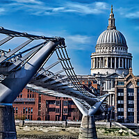 Buy canvas prints of St Paul's Cathedral and The Millennium Bridge by Joyce Storey