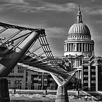 Buy canvas prints of St Paul's Cathedral and the Millennium Bridge by Joyce Storey