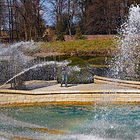 Buy canvas prints of Water Feature at Alnwick by Joyce Storey