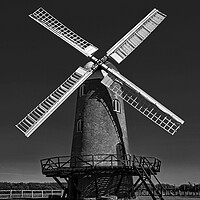 Buy canvas prints of  Wilton Windmill in Mono by Joyce Storey
