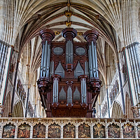 Buy canvas prints of Organ in Exeter Cathedral by Joyce Storey