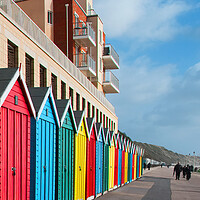 Buy canvas prints of Beach huts at Boscombe by Joyce Storey