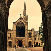 Buy canvas prints of Norwich Cathedral through the Archway by Joyce Storey