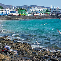 Buy canvas prints of A Winter's Day at Playa Blanca by Joyce Storey