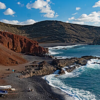 Buy canvas prints of Secluded Beach at El Golfo by Joyce Storey