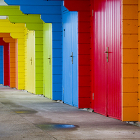 Buy canvas prints of Beach huts Scarborough by Steven Shea
