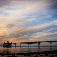 Buy canvas prints of Clevedon Pier at Sunset by Danny Callcut