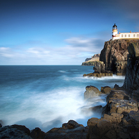 Buy canvas prints of Neist Point Lighthouse & Surf, Skye by Paul Appleby