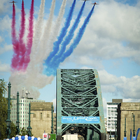 Buy canvas prints of  Red Arrows and the Great North Run 2014 by Paul Appleby