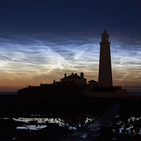 Buy canvas prints of  Noctilucent Clouds at St. Mary's by Paul Appleby