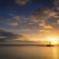 Buy canvas prints of  St. Mary's Lighthouse - Sunrise by Paul Appleby