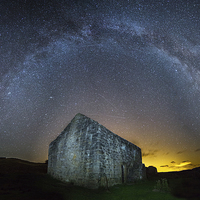 Buy canvas prints of Black Midden Milky Way panorama - Northumberland. by Paul Appleby