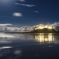 Buy canvas prints of  Bamburgh by Moonlight by Paul Appleby