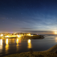 Buy canvas prints of  Moon Rising over Alnmouth by Paul Appleby