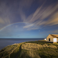 Buy canvas prints of  Moonbow over The Watch House by Paul Appleby