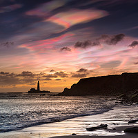Buy canvas prints of IRIDESCENT CLOUDS OVER ST. MARY'S LIGHTHOUSE.  by Paul Appleby