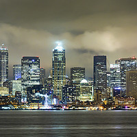 Buy canvas prints of Seattle Misty Skyline by Paul Appleby