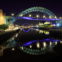 Buy canvas prints of Tyne Bridges at Night by Paul Appleby