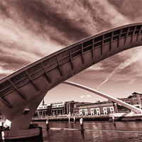 Buy canvas prints of Tilted Millennium Bridge by Paul Appleby