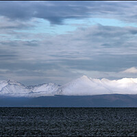 Buy canvas prints of Snow Topped Arran by Karen Crawford