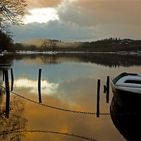 Buy canvas prints of Winters morning on loch Achray by Craig Coleran