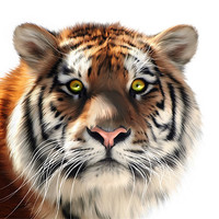 Buy canvas prints of Siberian Tiger on White by Julie Hoddinott