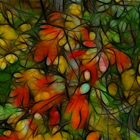 Buy canvas prints of Autumn Abstract by Kathleen Stephens
