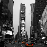 Buy canvas prints of Time Square with NYC Cab by Thomas Stroehle