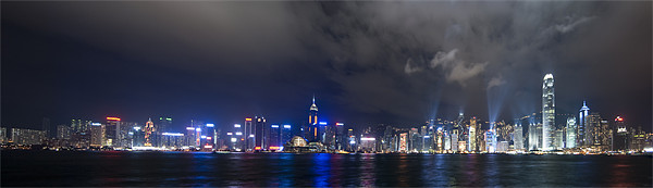 Hong Kong Panorama Framed Mounted Print by Thomas Stroehle
