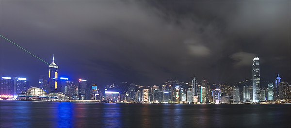 City lights Hong Kong Framed Mounted Print by Thomas Stroehle