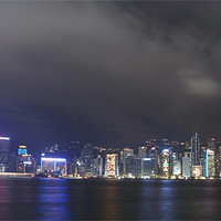 Buy canvas prints of City lights Hong Kong by Thomas Stroehle