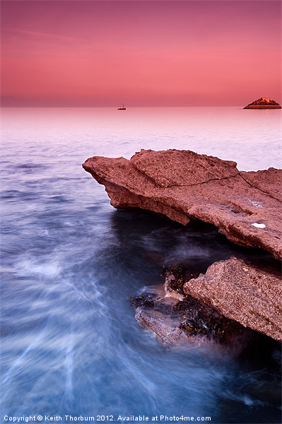 Rocks to sea with sunset Picture Board by Keith Thorburn EFIAP/b
