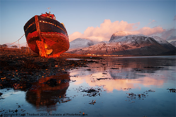 Ben Nevis with Old Boat Picture Board by Keith Thorburn EFIAP/b