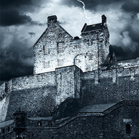 Buy canvas prints of Lightning over Edinburgh Castle. by Keith Thorburn EFIAP/b