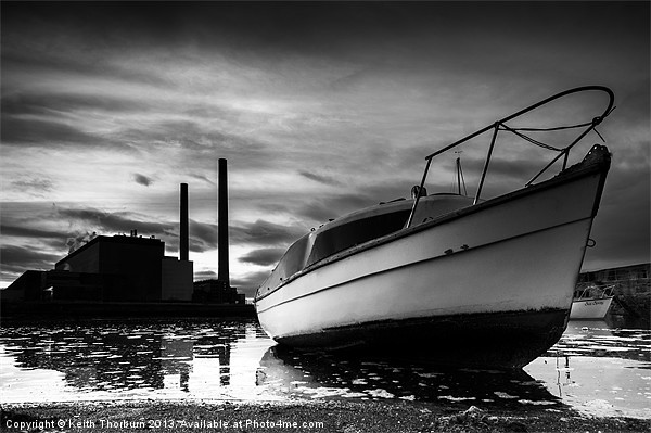 Boat at Power Station Picture Board by Keith Thorburn EFIAP/b