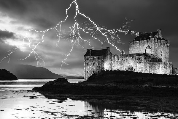Lightning over Eilean Donan Castle Picture Board by Keith Thorburn EFIAP/b
