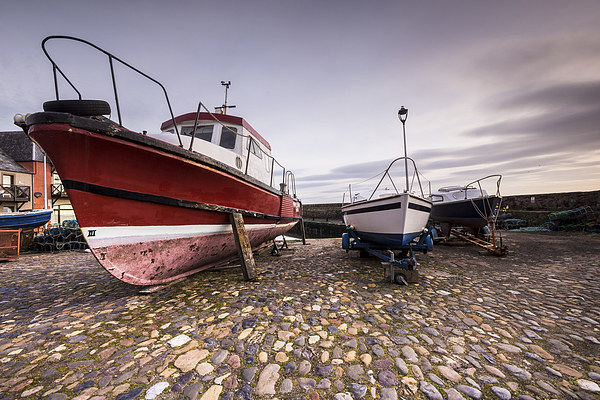 Boats on Dunbar Harbour Picture Board by Keith Thorburn EFIAP/b